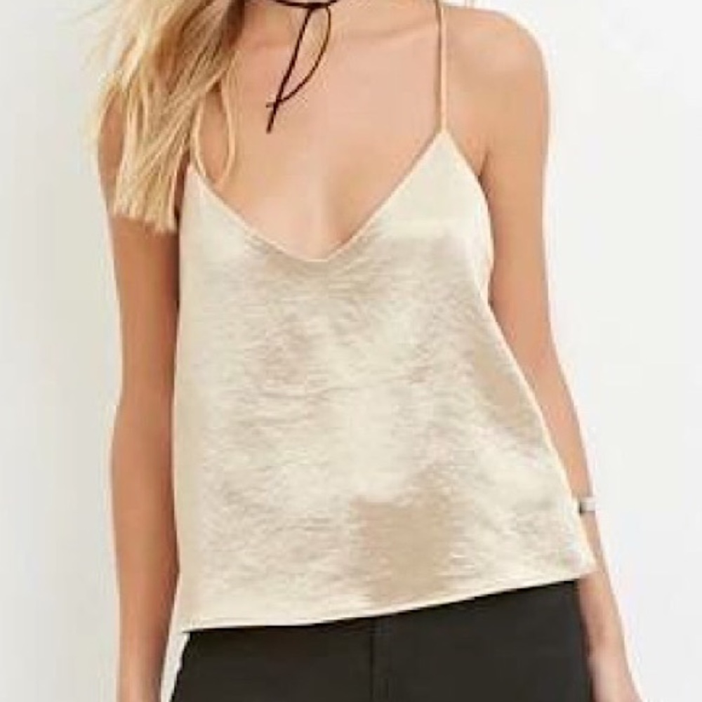Forever 21 XS metallic gold woven tank top